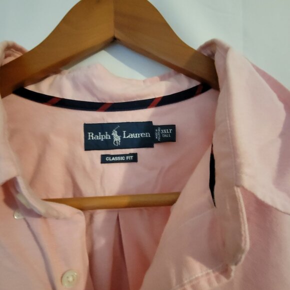 Mens Ralph Lauren Classic Fit Button Down Dress Shirt 3XLT Big & Tall Pink - Picture 2 of 3
